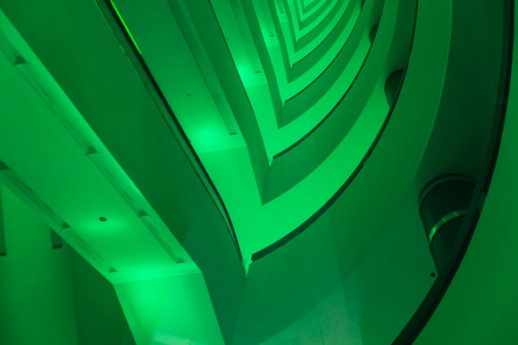 Green lobby escalator well